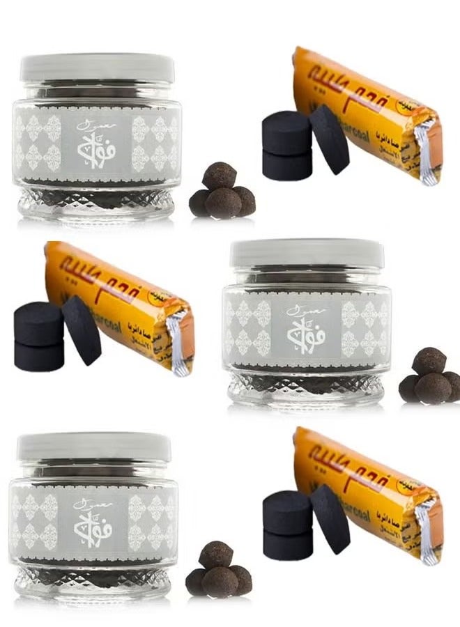 عود لافر معمول فواح الفضي مع الفحم 6 قطع