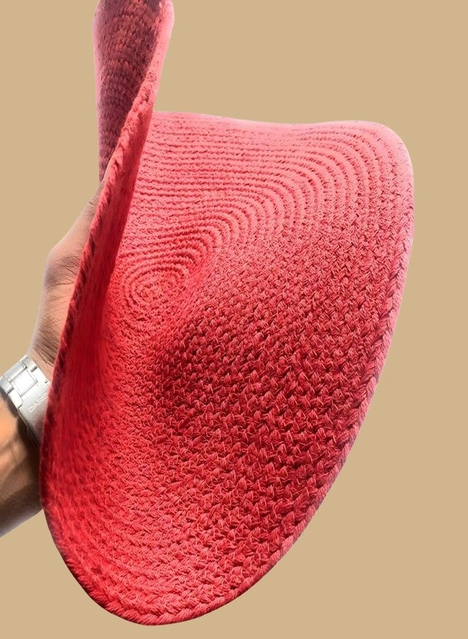 Hian Handmade Red Round Braided Jute Placemats - Durable, Heat-Resistant, Non-Slip, Stain-Resistant Mats for Dining, Kitchen, Coffee Tables, Centerpieces, Nightstands, Shelves (Red Color, Pack of 2) - Image 3