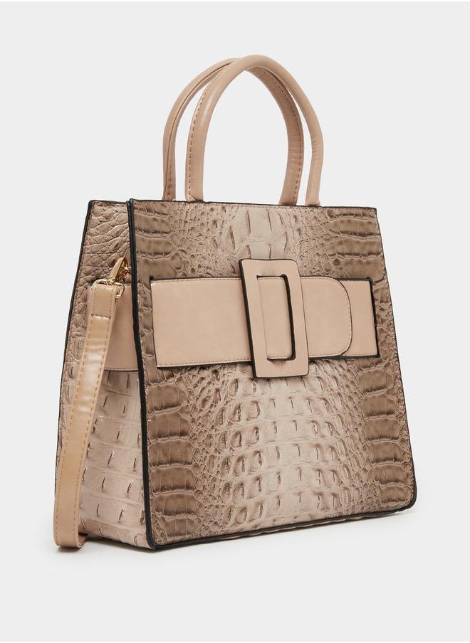 Styli Styli Snake Skin Belted Handbag with Adjustable Strap  - Image 1