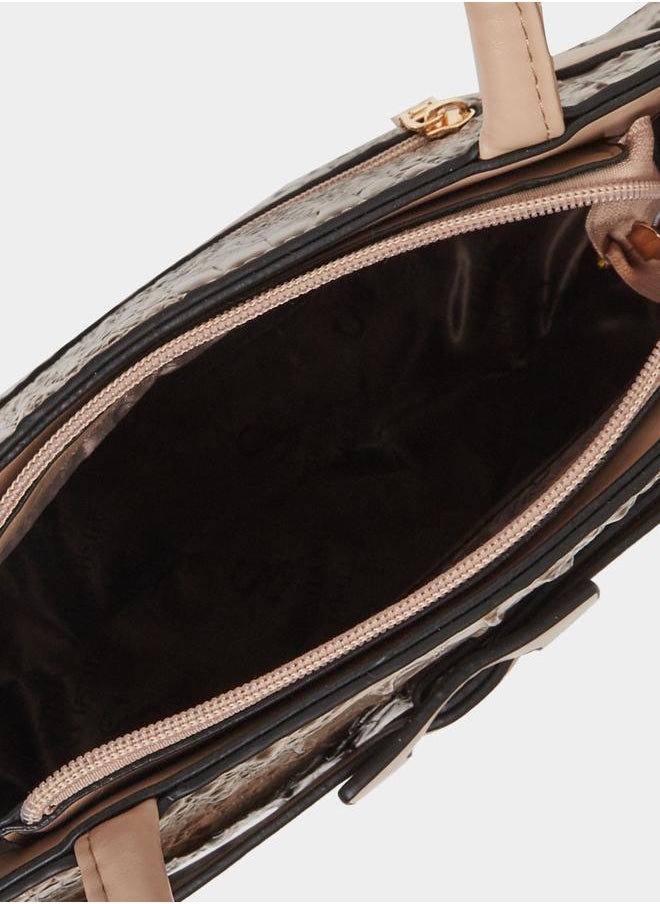 Styli Styli Snake Skin Belted Handbag with Adjustable Strap  - Image 4