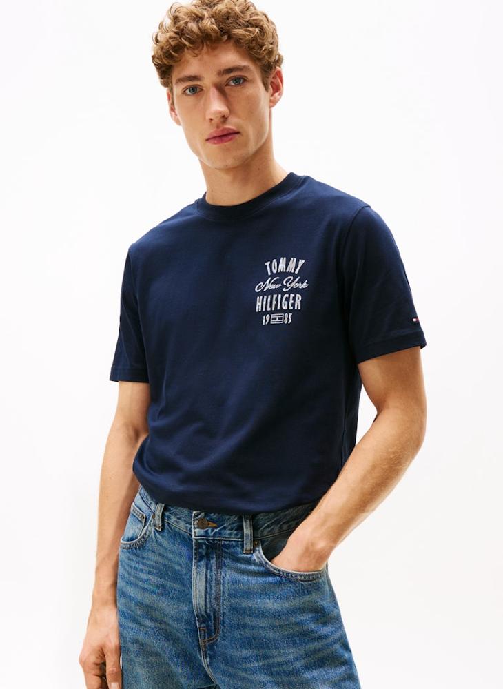 تومي هيلفيغر تيشيرت بياقة دائرية برسومات - Image 1