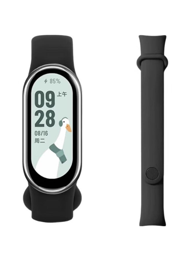 Bkayp Compatible Silicone Strap For Xiaomi Band 9/8/Nfc Version, Casual Sports Waterproof Metal Buckle, High-End Breathable, Suitable For Men And Women, Compatible With Xiaomi Band 8/9 [Official Black] - Image 1