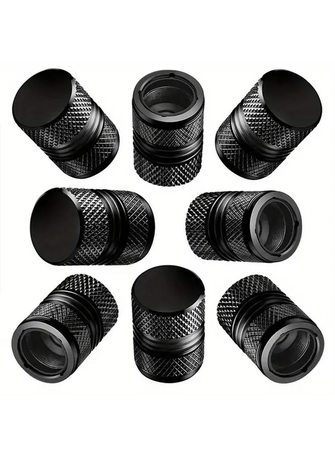 Black Heavy Duty Tire Valve Caps 2pcs Leakproof Corrosion Resistant Fit Cars Trucks Motorcycles - Image 1