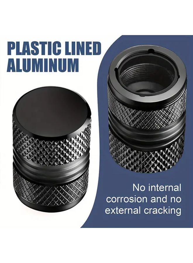 Black Heavy Duty Tire Valve Caps 2pcs Leakproof Corrosion Resistant Fit Cars Trucks Motorcycles - Image 3