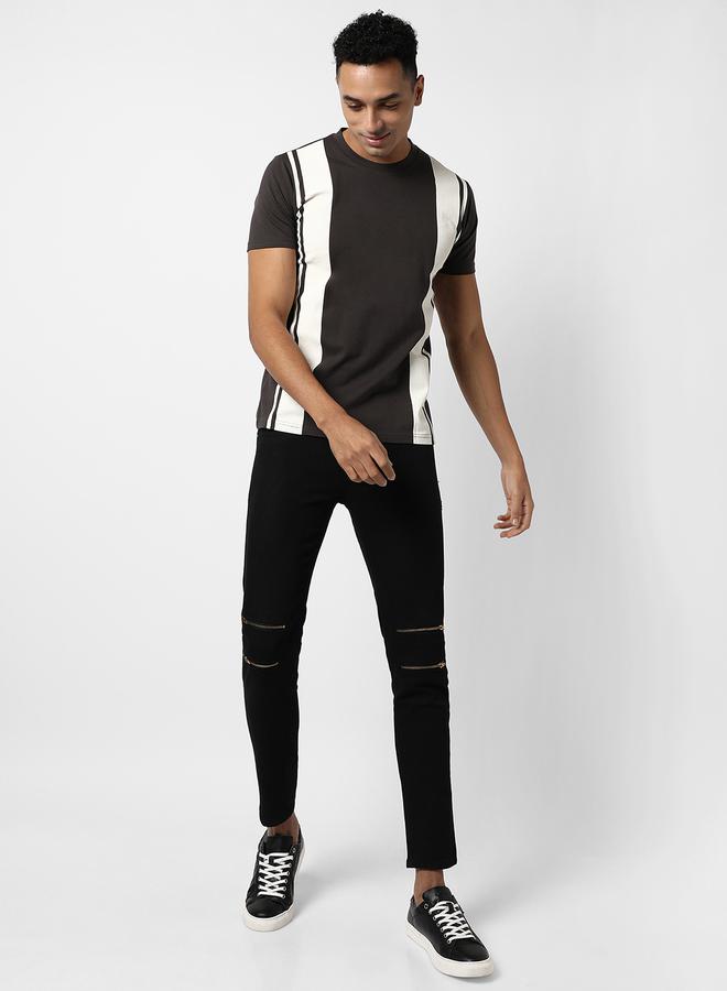 كامبوس سوترا تيشيرت كامبس سوترا بقصة عادية مخطط - Image 4