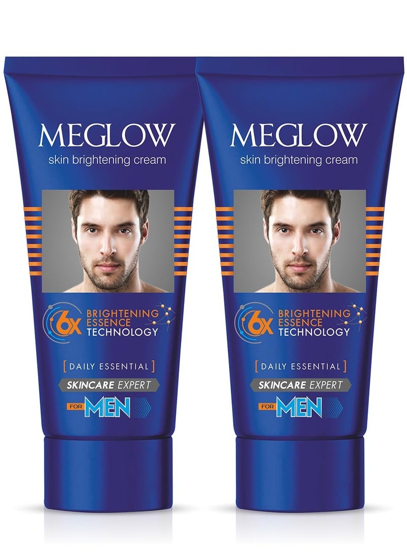 MEGLOW SPF 15 Fairness Cream For Men 50gm With Brightening Essence Technology Mild Fragrance Pack of 2 - Image 1