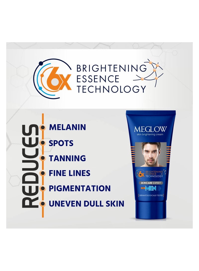 MEGLOW SPF 15 Fairness Cream For Men 50gm With Brightening Essence Technology Mild Fragrance Pack of 2 - Image 4