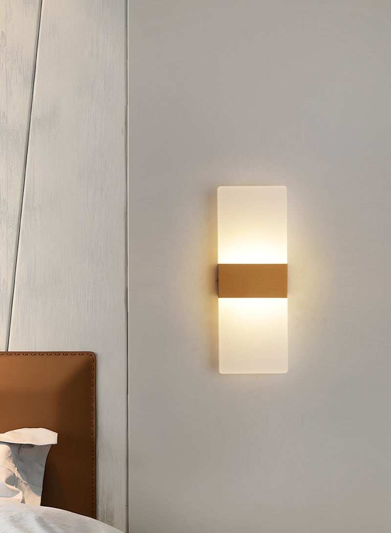 YATAI LIGHTING Modern Minimalist LED Wall Light, 4W, Gold, 3-Color Dimmable (3000K-6000K), Acrylic & Metal Wall Lamp for Bedroom, Mirror Side, Dressing Table, Hallway - Image 5