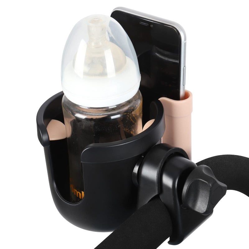 Accmor 2-in-1 Universal Cup Holder with Phone Holder, Stroller Cup Holders, Drinks Bottle Cage for Strollers, Wheelchairs, Walkers, Bicycles, Scooters ï»¿ - Image 2
