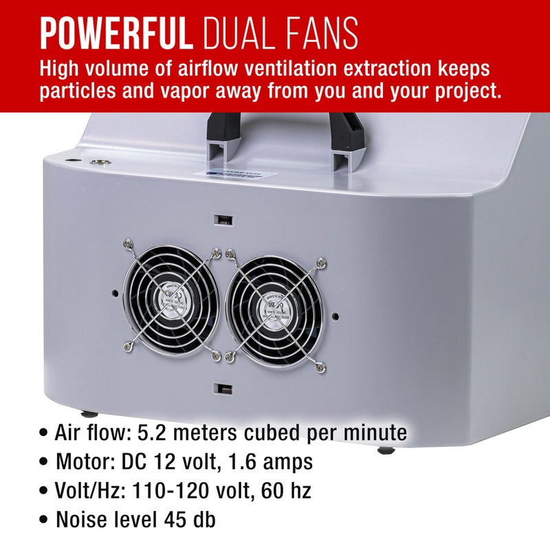 Master Airbrush Portable Airbrush Spray Booth Kit with Dual Exhaust Fans, 4 LED Lights, Turntable & Extension Hose, 16"x18"x13" Hobby Airbrush Booth for Painting, Models, Arts, Crafts, Cakes - Image 3