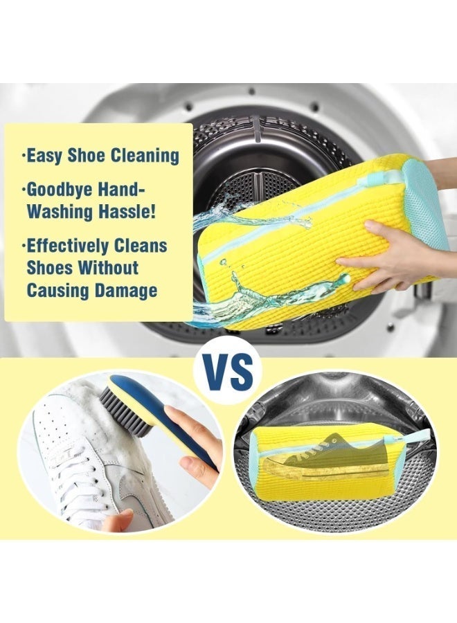 Sports Shoe Washing Bag, Protective Mesh Laundry Pouch with Fluffy Interior and Zipper, 3 Colors Shipped Randomly - Image 4