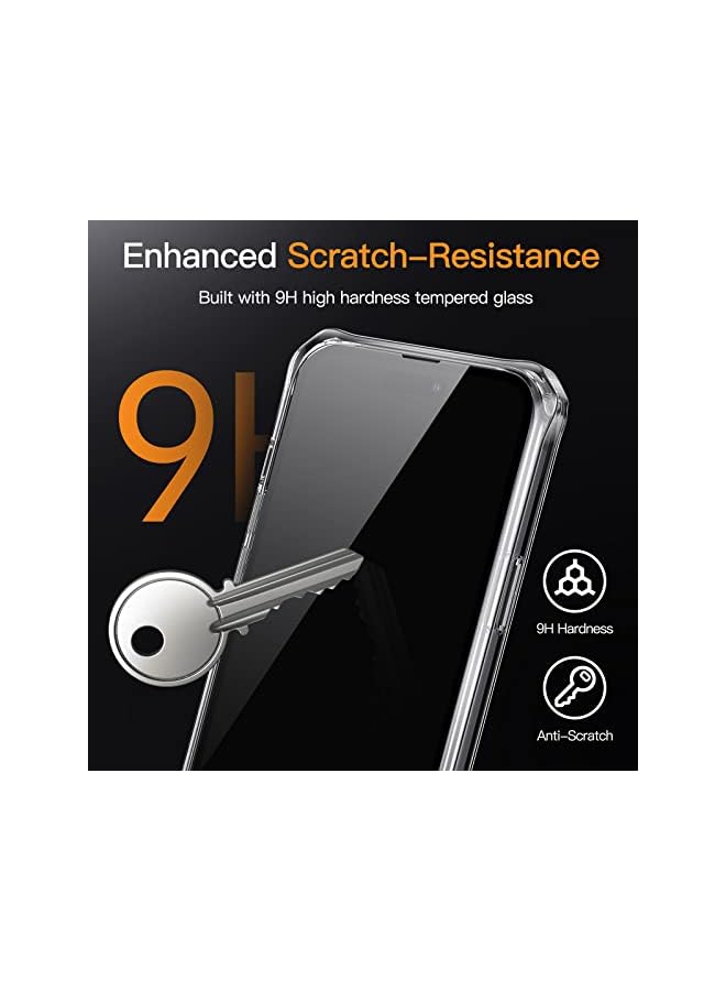 Jetech Case For Iphone 14 Pro 6.1-Inch With 2-Pack Tempered Glass Screen Protector, 360 Full Body Shockproof Bumper Phone Cover Protective Clear Back (Clear) - Image 4