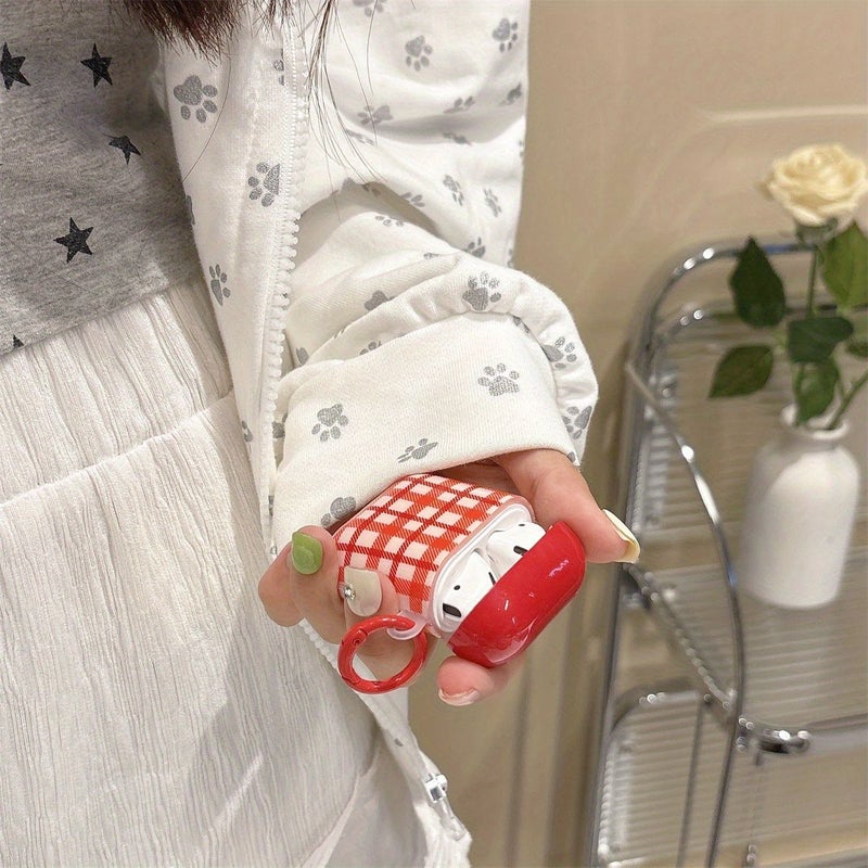 “Red Plaid Drop Proof Case for AirPods 3 Protective Cover” - Image 4