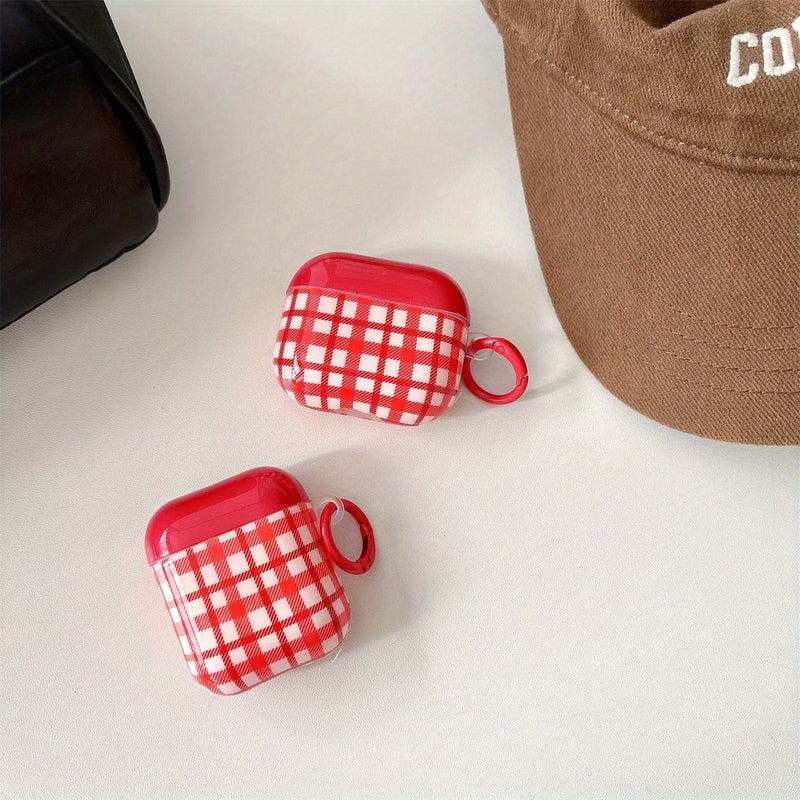 “Red Plaid Drop Proof Case for AirPods 3 Protective Cover” - Image 1