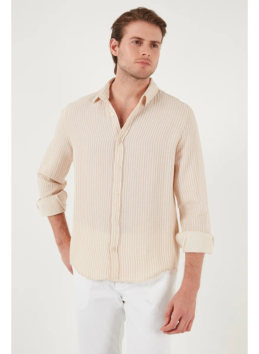 Buratti Striped Regular Fit Cotton Long Sleeve Shirt Men's Shirt CF25S129721