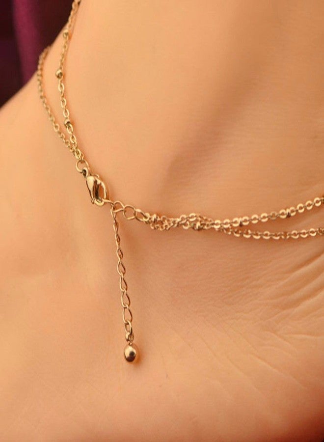 Shining Diva Jewellery Rose Gold Heart Anklet for Girls and Women (8280a) - Image 3