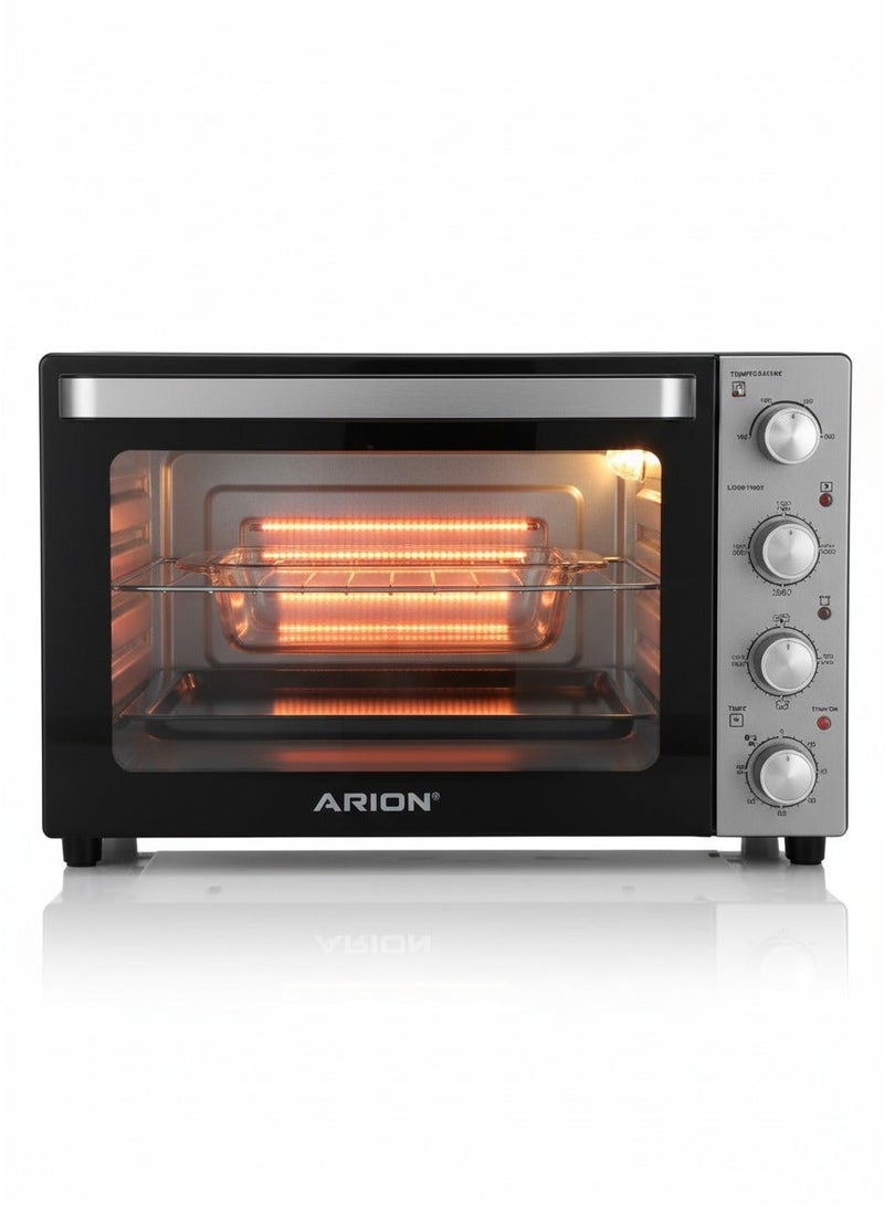 أريون اريون فرن الكهربائي 50 لتر بخاصية الحمل الحراري (2000 واط) | باب زجاجي مزدوج، وشواية دوارة ومناطق تسخين مزدوجة | AR-5200 PDG - Image 1
