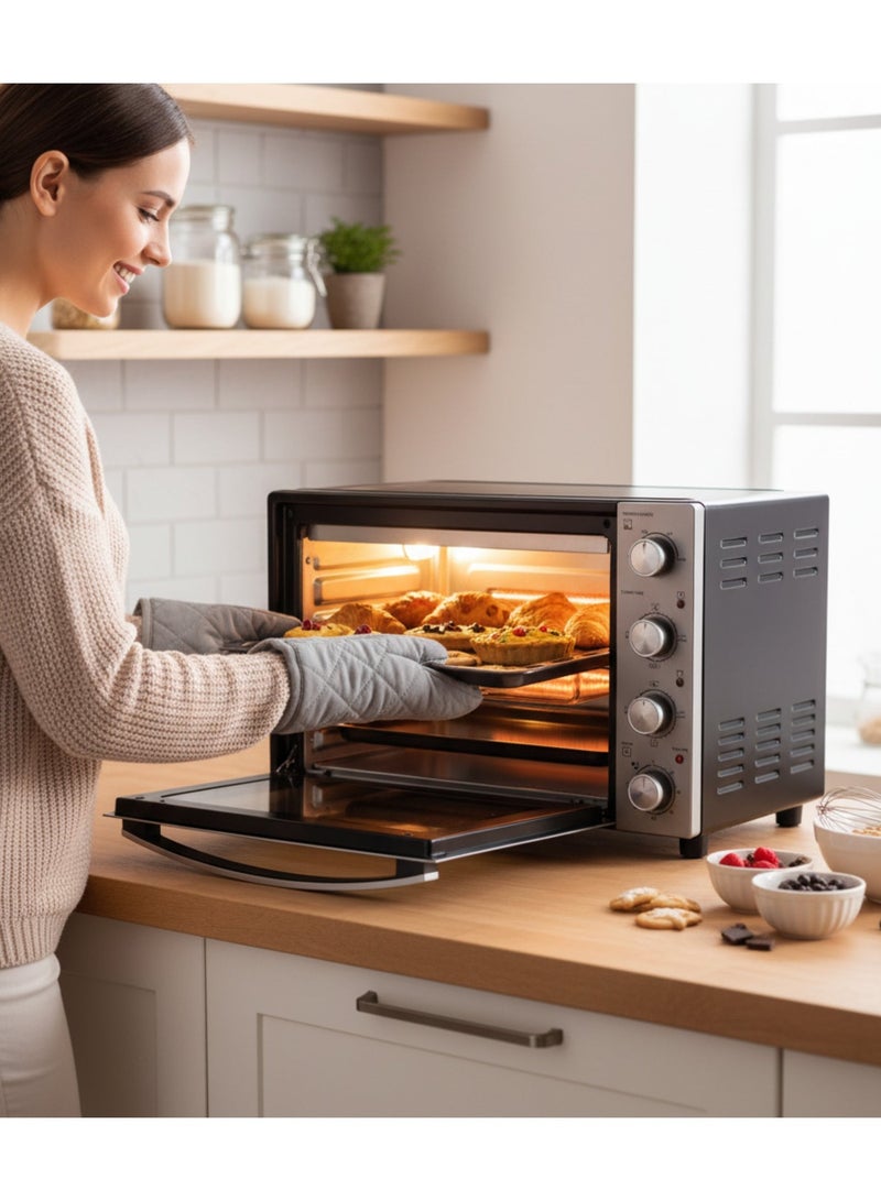 أريون اريون فرن الكهربائي 50 لتر بخاصية الحمل الحراري (2000 واط) | باب زجاجي مزدوج، وشواية دوارة ومناطق تسخين مزدوجة | AR-5200 PDG - Image 2