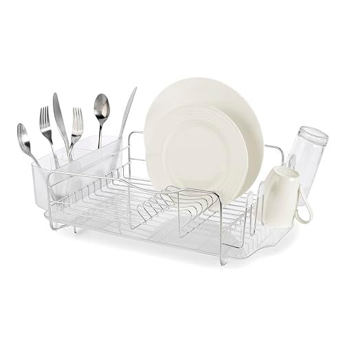 Polder Advantage 3-Piece Stainless Steel Dish Rack, Kitchen Organization and Storage, Dish Drying Rack for Kitchen Counter, 20.3" x 13.8" x 6.3" - Image 2