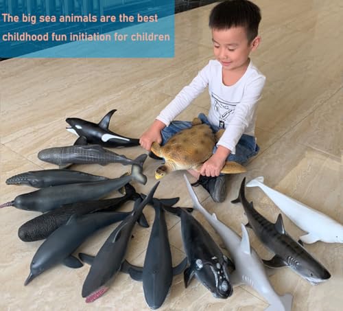 LOVNBHELP Simulated Big Ocean Animal Toys for Kids 18 inch Blue Whale Sea Animals Toy Large Size Marine Animal Figures Soft Filled Rubber Sea Educational Toys Whales - Image 5