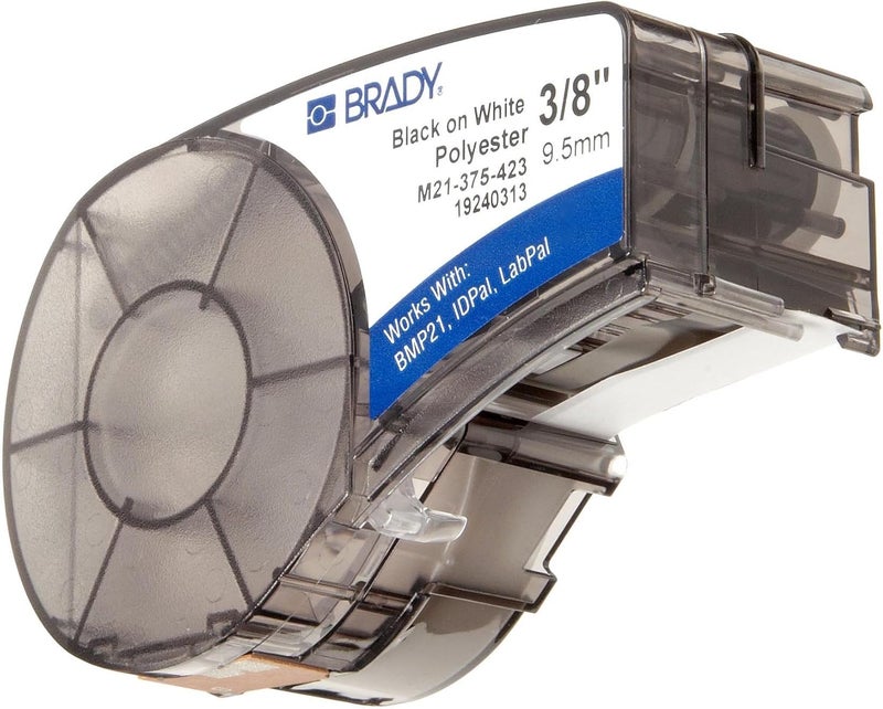 Brady Authentic (M21-375-423) Harsh Environment Polyester Label for Barcode, Solar Panel, and Printed Circuit Board, BlackonWhite- For M210, M210-LAB, M211, BMP21-PLUS and BMP21-LAB, .375"W 21'L - Image 3