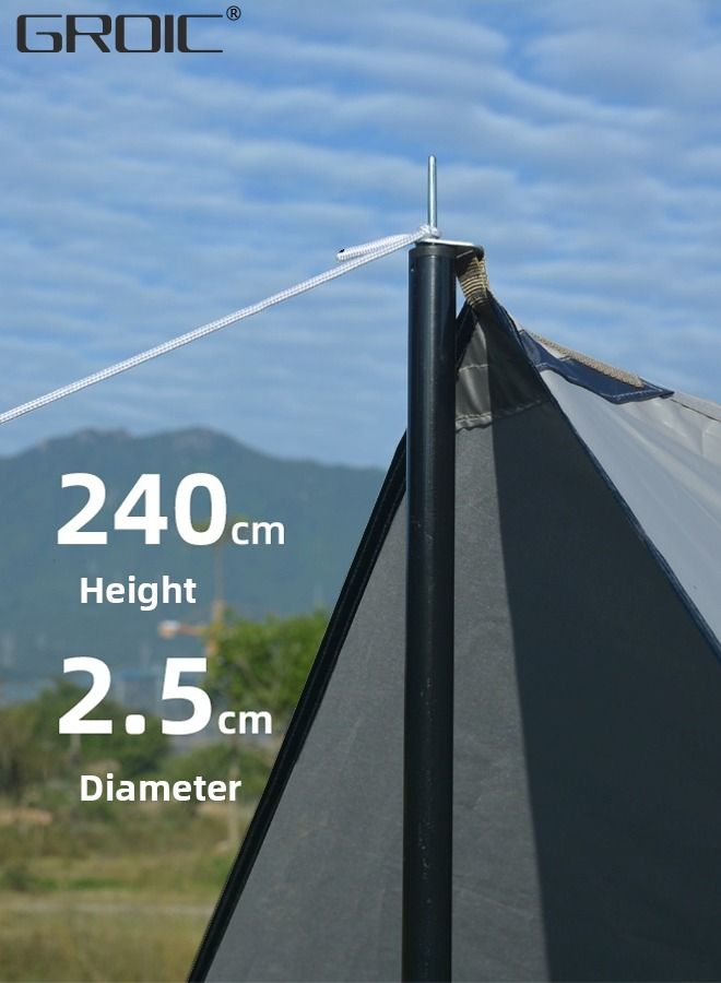 GROIC 2 Set 94.5 In Telescoping Tarp Poles Heavy Duty Adjustable Camping Tent Poles, Portable Replacement Canopy Rods for Rain Fly, Awning, Outdoor Camping, Hiking, Backpacking, Sunshade, 8 Pcs - Image 2