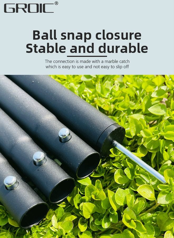 GROIC 2 Set 94.5 In Telescoping Tarp Poles Heavy Duty Adjustable Camping Tent Poles, Portable Replacement Canopy Rods for Rain Fly, Awning, Outdoor Camping, Hiking, Backpacking, Sunshade, 8 Pcs - Image 3