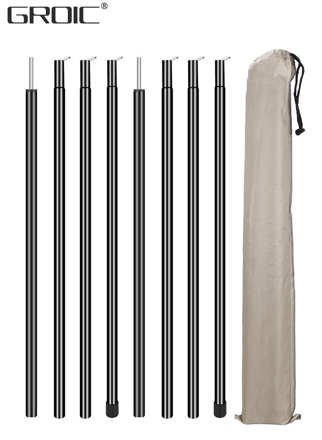 GROIC 2 Set 94.5 In Telescoping Tarp Poles Heavy Duty Adjustable Camping Tent Poles, Portable Replacement Canopy Rods for Rain Fly, Awning, Outdoor Camping, Hiking, Backpacking, Sunshade, 8 Pcs - Image 1