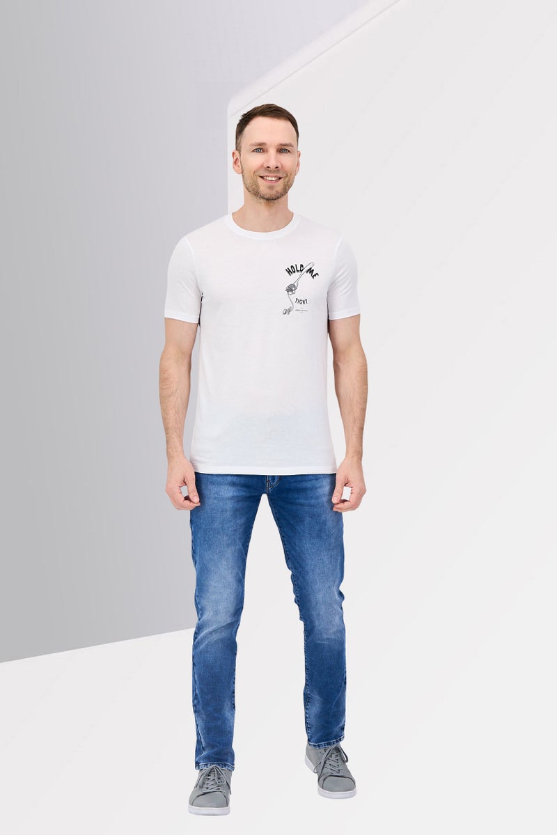 armani تي شيرت بأكمام قصيرة من أ/إكس أرماني إكستشينج للرجال بتصميم جرافيكي، أبيض - Image 4
