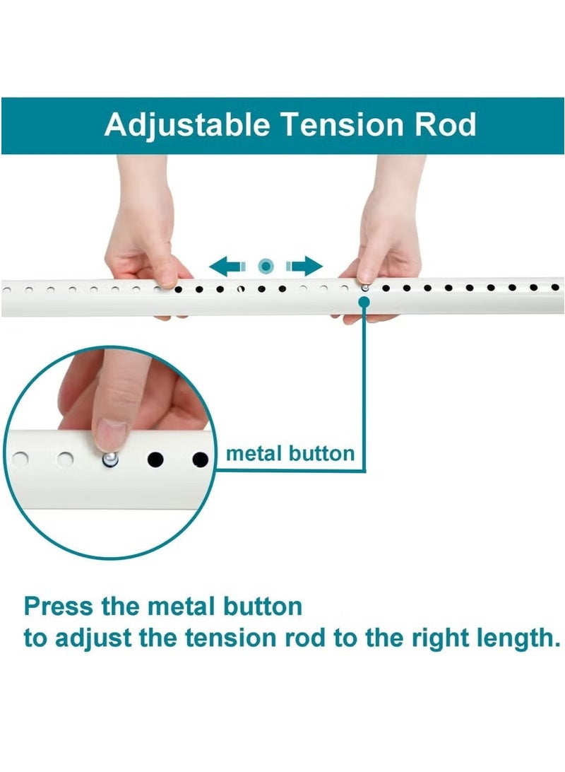 يوڠام قضبان ستارة دش قابلة للتعديل، قابلة للاستخدام كفاصل غرف، مضادة للصدأ، قضبان نابضة قابلة للتعديل للنوافذ، الحمامات، الشرفات، غرف التخزين، وغرف الغسيل، غير قابلة للانزلاق، لا تحتاج للحفر، سهلة التركيب - Image 2