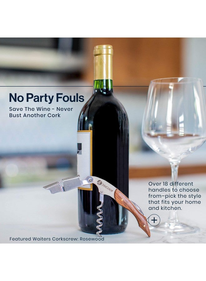 HiCoup Kitchenware Hicoup Wine Opener - Professional Corkscrews for Wine Bottles w/Foil Cutter and Cap Remover - Manual Wine Key for Servers, Waiters, Bartenders and Home Use - Classic Rosewood  - Image 5