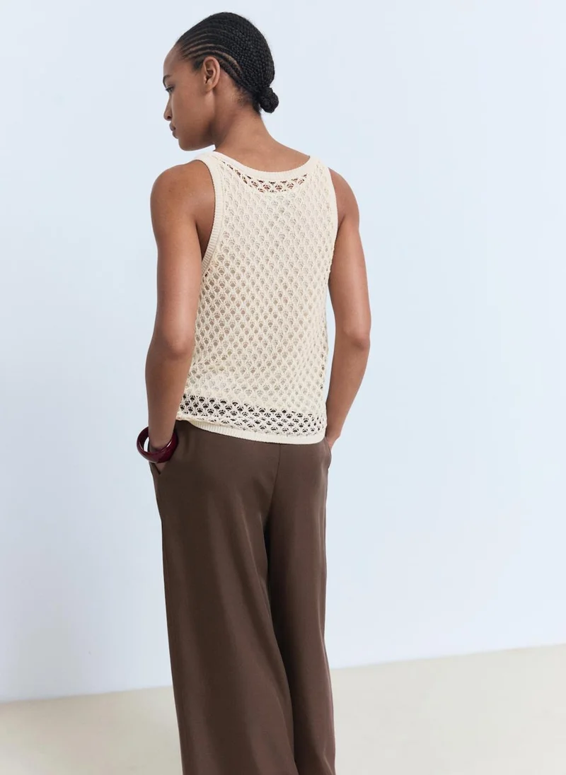 MANGO Straps Crochet Top