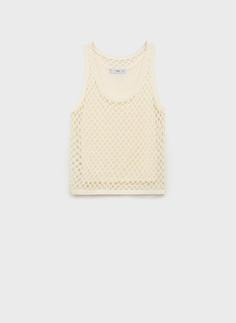 MANGO Straps Crochet Top  - Image 5