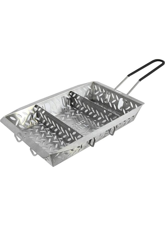 برود_جريل سلة شواء متعددة الاستخدامات من الفولاذ المقاوم للصدأ باللونين الفضي والأسود 10 × 15 بوصة 5101P - Image 1