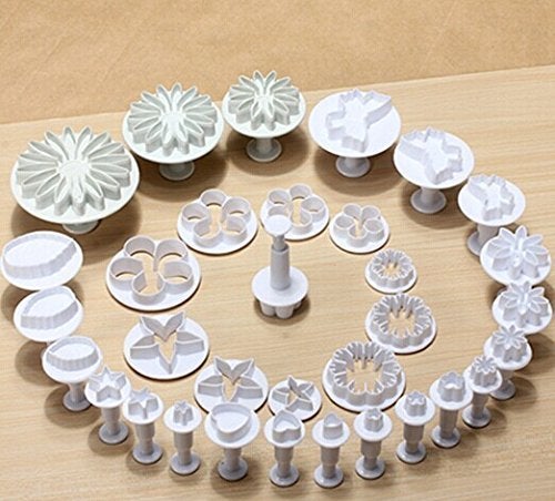 Zuoyou 33 Piece Fondant Cake Cookie Plunger Cutter Sugarcraft Flower Leaf Butterfly Heart Shape Decorating Mold DIY Tools - Image 2