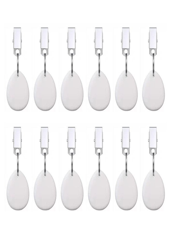 Aulufft 12 Pieces Tablecloth Weights, Teardrop Shape Stone Hangers with Metal Clip Pendants for Outdoor Picnic Family Dinner Decoration - Image 1