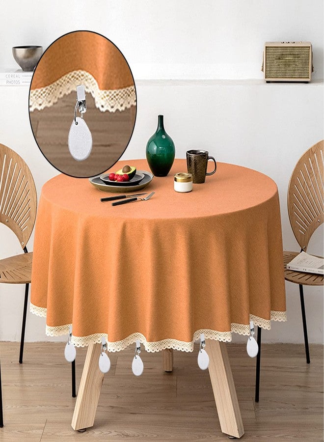 Aulufft 12 Pieces Tablecloth Weights, Teardrop Shape Stone Hangers with Metal Clip Pendants for Outdoor Picnic Family Dinner Decoration - Image 2
