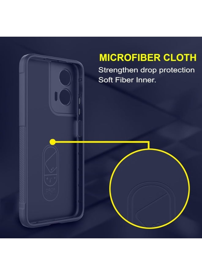 Premium Protection Back Silicone Case Compatible with Motorola Moto G35 5G Magic Shield Shockproof Case with Camera Protection (Blue)  - Image 4