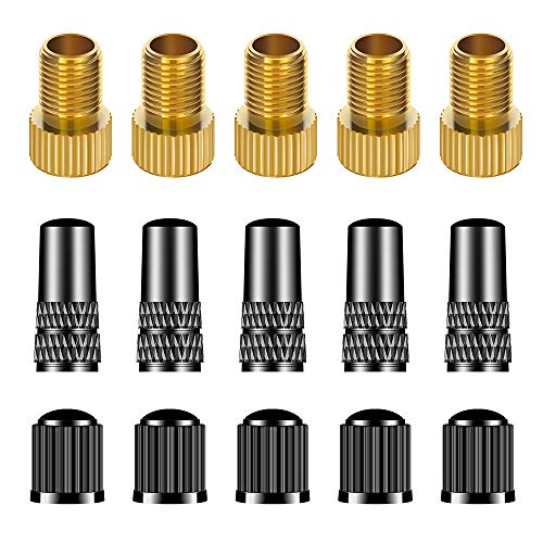 mamakoi 15 PCS Bike Presta Tire Valve Adaptor ToolsBicycle Tire Valve Converter Copper ValvePresta Valve Cap Schrader Valve CapCycling Tire Toolsfor Mountain Bikes Road BikeCarsBike Pump Accessories - Image 1