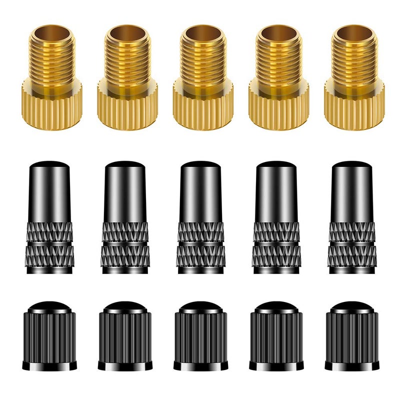 mamakoi 15 PCS Bike Presta Tire Valve Adaptor ToolsBicycle Tire Valve Converter Copper ValvePresta Valve Cap Schrader Valve CapCycling Tire Toolsfor Mountain Bikes Road BikeCarsBike Pump Accessories - Image 3
