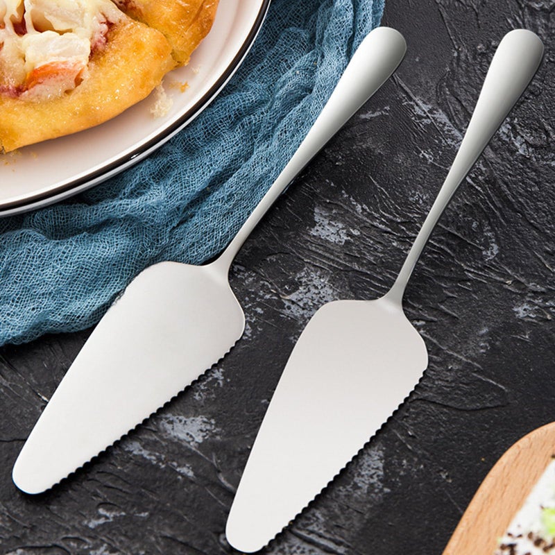 tiokin Cake Pie Servers Set,Stainless Steel Pizza Cake Slicer Server,Cake Cutter with Serrated Edges for Kitchens Restaurants Brithday Parties Set of 6 - Image 3