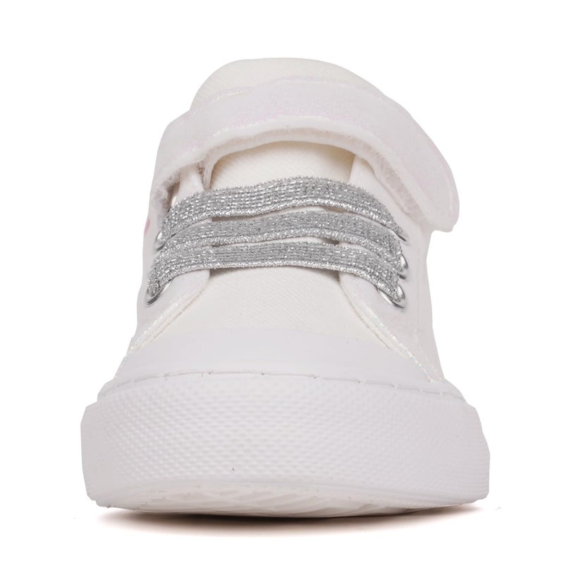 Toandon Little Girls Kids Sneakers Glitter Walking Shoes Child Straps Hoop and Loop Low Top Non Slip Lightweight Sparkly Breathable Casual Fashion Outdoor Pink White Star Size 13 - Image 3