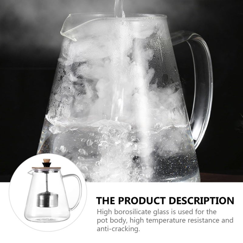 Heat Resistant Borosilicate Glass Teapot with Infuser 950ml for Loose Leaf Tea - Image 4