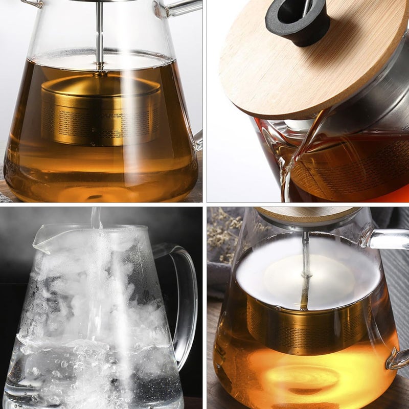 Heat Resistant Borosilicate Glass Teapot with Infuser 950ml for Loose Leaf Tea - Image 5