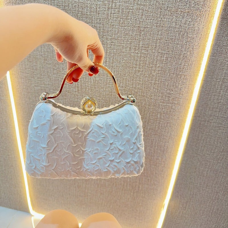 New Banquet Handbag Female Celebrity Evening Dress With Pleated Handbag Large Cheongsam Bag Crossbody Evening Bag - Image 1