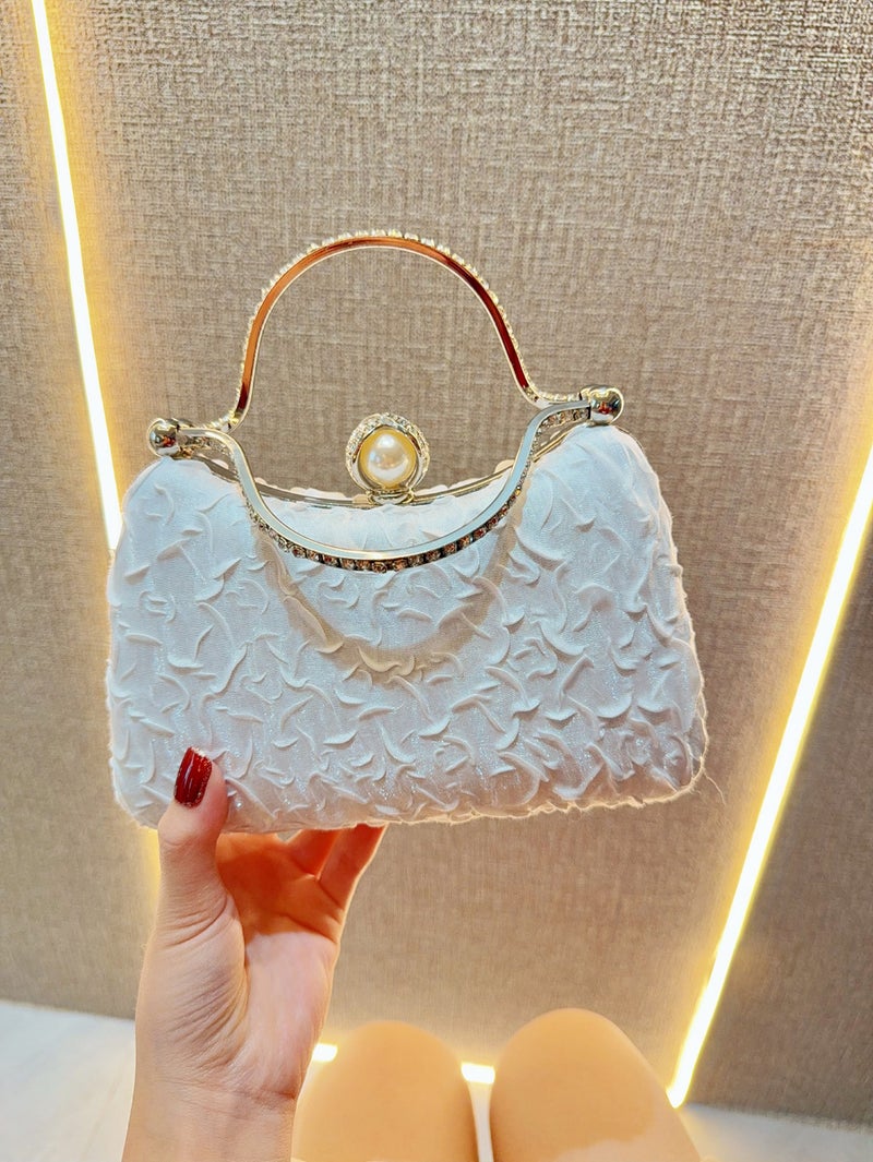 New Banquet Handbag Female Celebrity Evening Dress With Pleated Handbag Large Cheongsam Bag Crossbody Evening Bag - Image 2