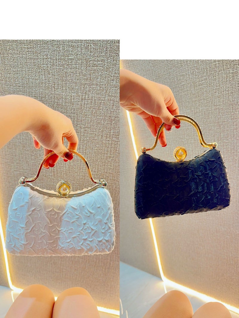 New Banquet Handbag Female Celebrity Evening Dress With Pleated Handbag Large Cheongsam Bag Crossbody Evening Bag - Image 5
