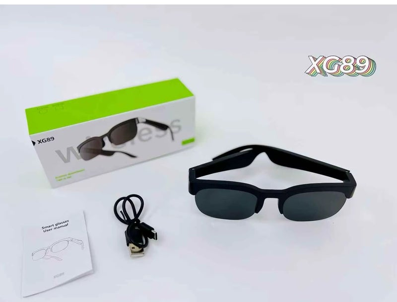 نظارات شمسية ذكية XG89 مع نظارات شمسية رياضية مدمجة مع موسيقى وسماعة رأس TWS منتج ذكي يمكن ارتداؤه
