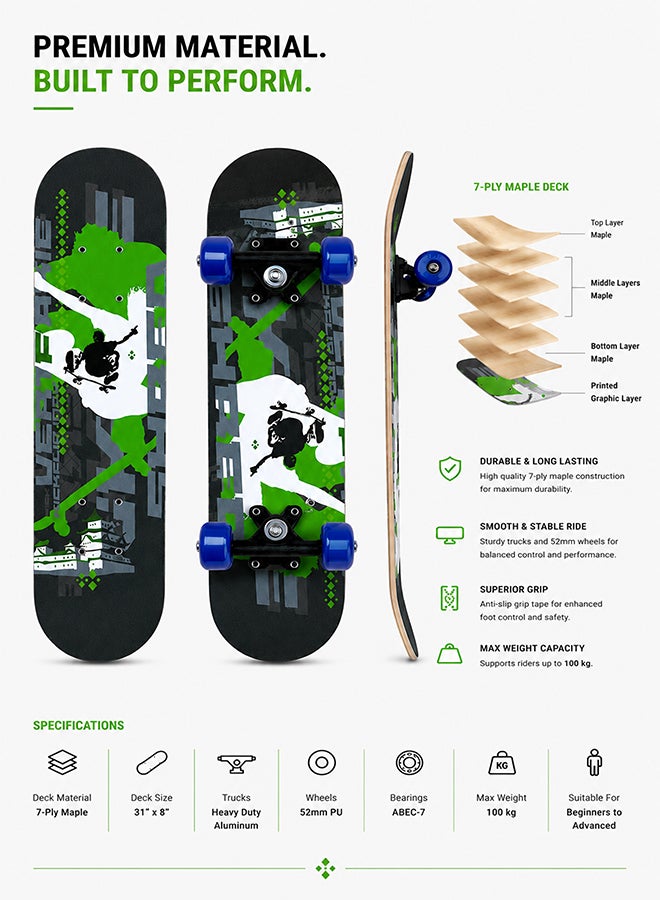 DBLEW Complete Standard Skateboards With PU Wheels For Beginners Boys Girls Teenager Wooden Canadian Maple Cruiser Pro Skate Board - Image 4