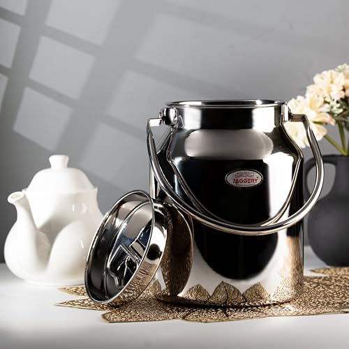 JAGGERY Stainless Steel Jointless Barni/Steel Milk Can/Oil Can/Milk Container/Liquid Container (Approx 2.5 litre/2500ml) - Image 4
